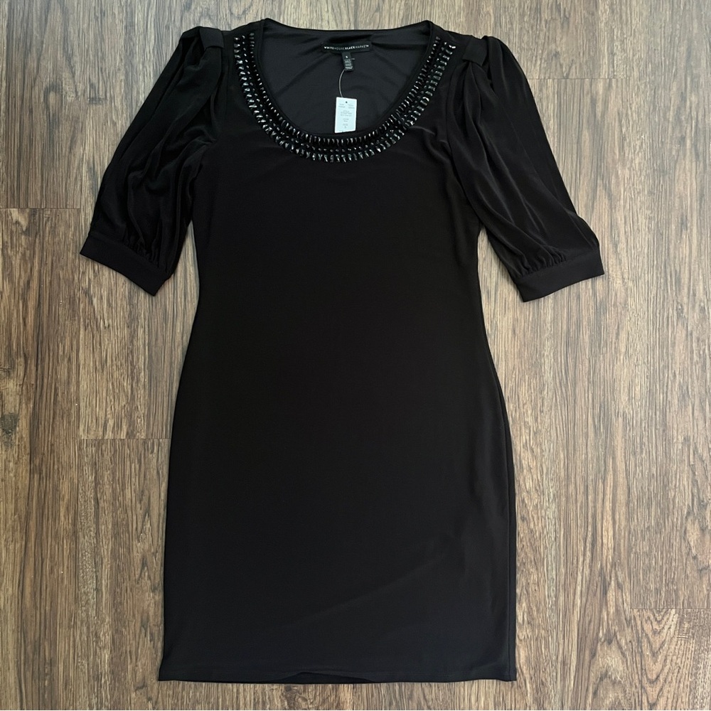 NWT White House Black Market Embellished LBD Small